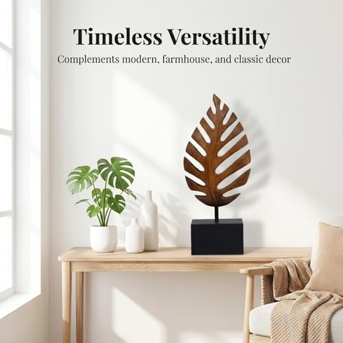 Solid Wood Leaf Sculpture