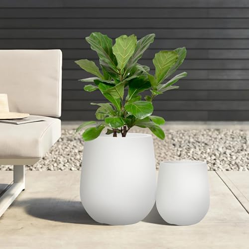 11.8"H Plastic Planters with Drainage Holes and Plug