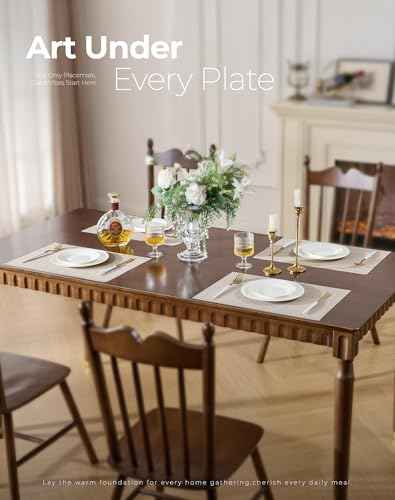Woven Vinyl Beige Placemats Set of 12 (12 Count)