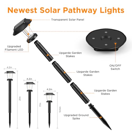 Solar Pathway Lights Outdoor (8 Count)