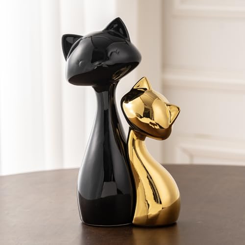Ceramic Cat Statue Set