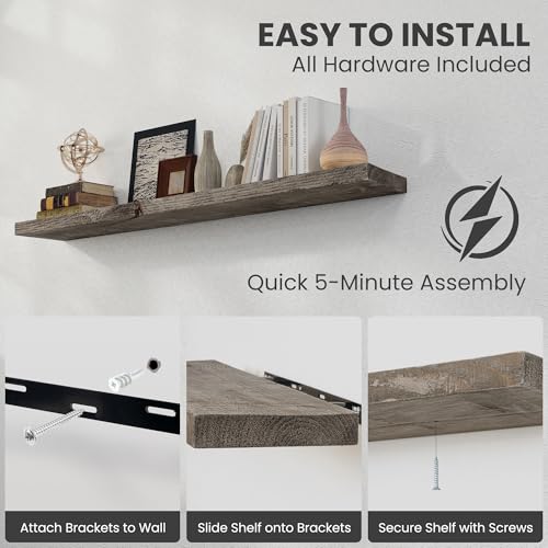 Solid Wood Floating Shelves