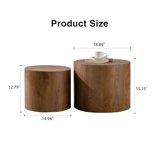 Nesting Round Coffee Table Set of 2