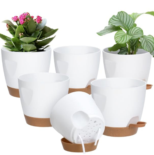 5 Pack Plant Pots with Drainage 7 (5 Count)