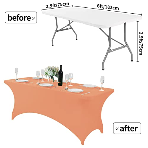 Spandex Table Cover for 6Ft or 4fT or 8ft Table Universal Fitted Stretch Tablecloth for Party