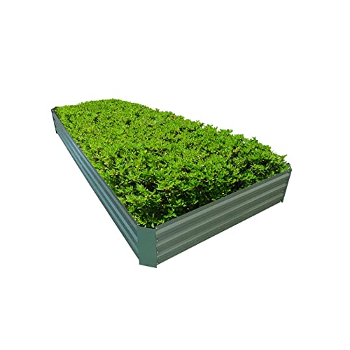 8x4x1ft Green Metal Raised Garden Bed Kit