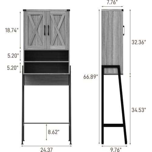 Metal Frame Over The Toilet Storage Cabinet