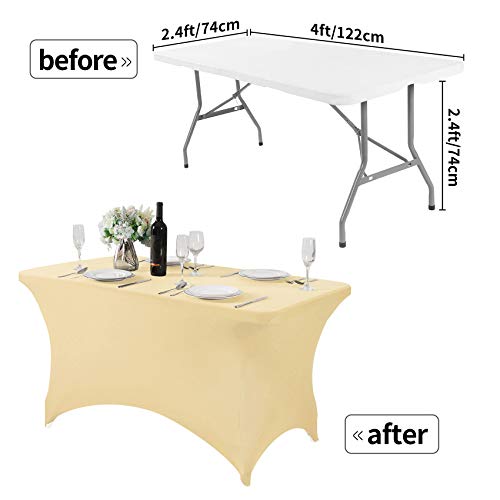 Spandex Table Cover for 4FT or 6ft or 8ft Table Universal Fitted Stretch Tablecloth for Party