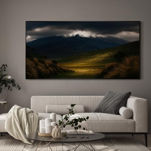 36"x72" Extra Large Framed Wall Art Majestic Snow