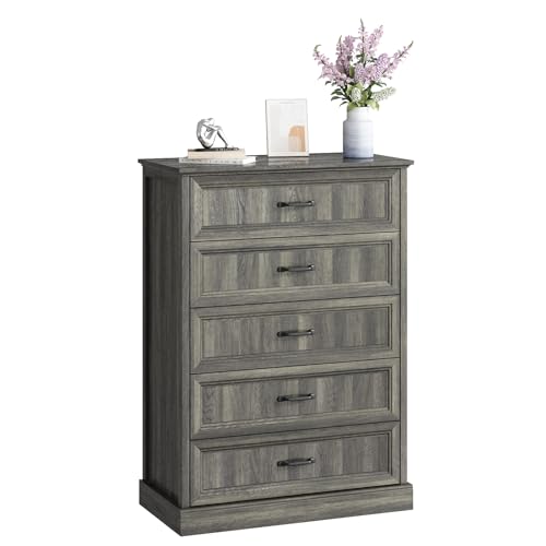 Farmhouse 5 Drawer Dresser for Bedroom