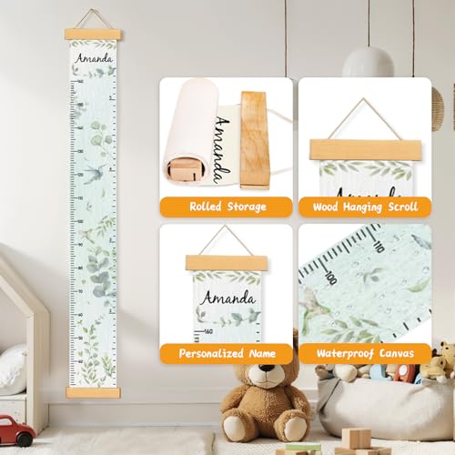 Personalized Name Growth Chart Wall Decor for Kids