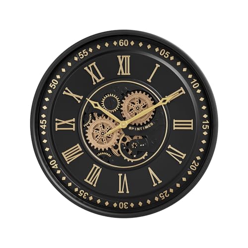 24 Inch Large Moving Gear Wall Clock for Living Room Decor