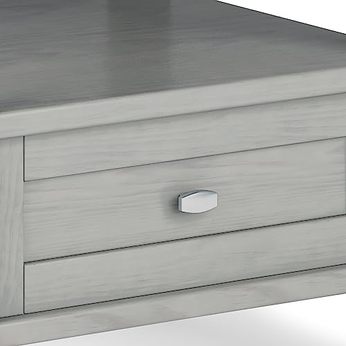 Warm Shaker 20" Wide Solid Wood Square End Table in Fog Grey
