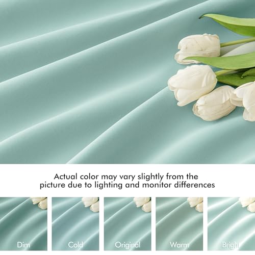 Aqua Back Tab Blackout Curtains 52x63 Inches Long 2 Panels Set (2 Count)