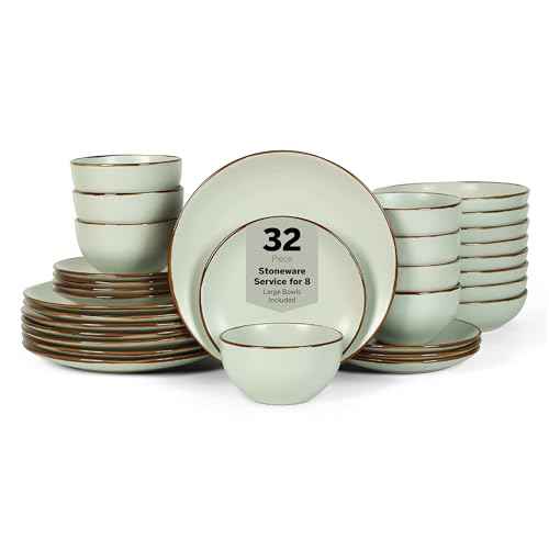 Brasa Stoneware 32 Piece Modern Dinnerware Set