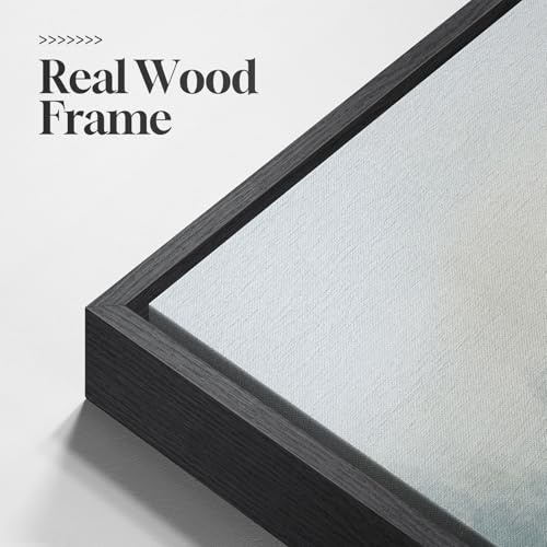 Large Framed Blue Abstract Landscape Wall Art (3 Count)