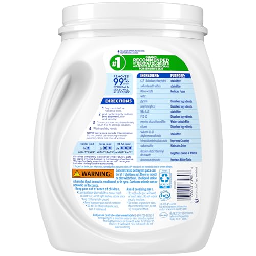 free clear Laundry Detergent Pacs for Sensitive Skin (132 Count)