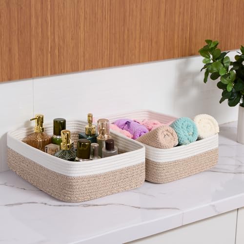 Large Shallow Organizing Baskets 15x11x5.1 Inches (4 Count)