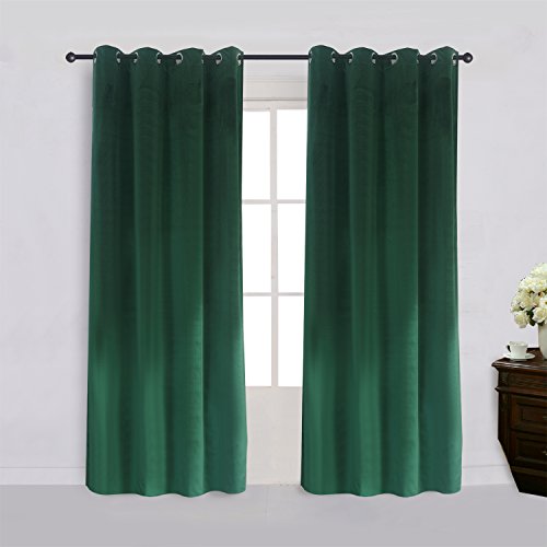 Super Soft Signature Velvet Curtains Set of 2 Smoky Dark (2 Count)