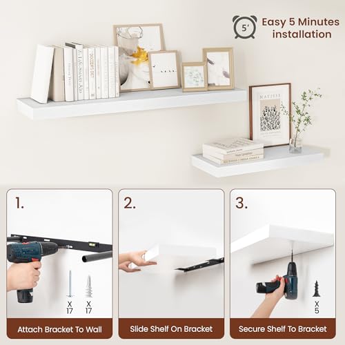 Deep Floating Shelves 40x12” Set of 2 (2 Count)