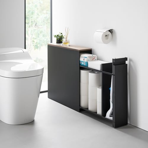 Home Pull Out Bathroom Storage Cabinet with Wood Top