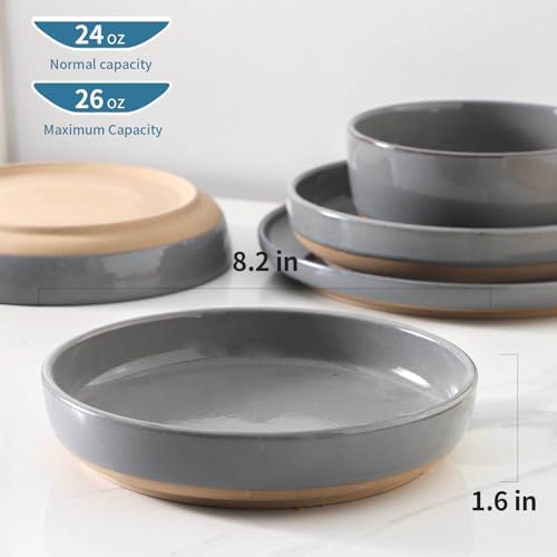 Pasta Bowls Set of 4 with Sesame Glaze Finish (4 Count)