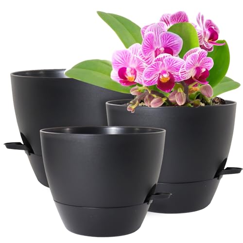 12/10/9 inch Self Watering Pots for Indoor Outdoor Plants, Set of 3 (3 Count)