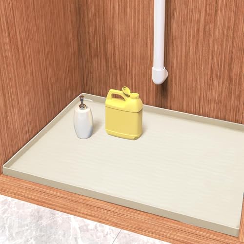 Waterproof Silicone Under Sink Mat 25'' x 19'' Shelf Liner for Kitchen and Bathroom
