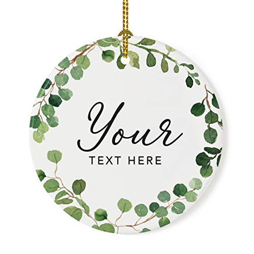 Personalized Round Ceramic Porcelain Christmas Tree Ornament Gift