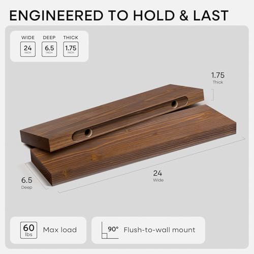 24 Inch Floating Shelves (4 Count)