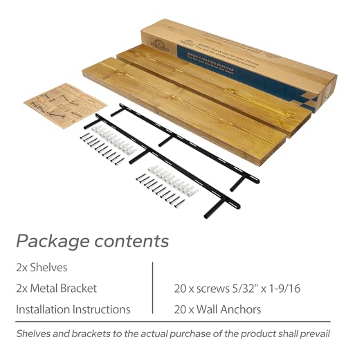Wood Floating Shelves for Wall 54 inch Set of 2
