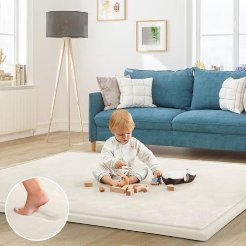 Baby Play Mat for Floor Nursery Rug Muscle Mat Area Rug Playroom Rug 50"x50" Playpen Mat Elastic Foam 1.3" Thick Crawling Mat for Babies