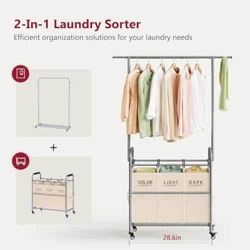 Laundry Hamper with Hanging Rack