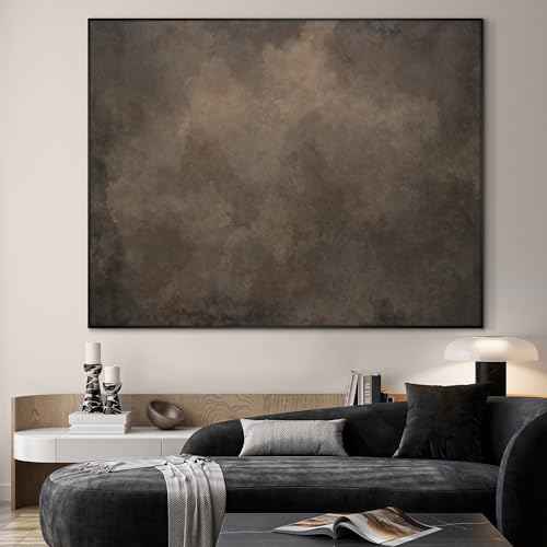 36"x46" Extra Large Framed Wall Art Neutral Cloudy Abstract Illustration