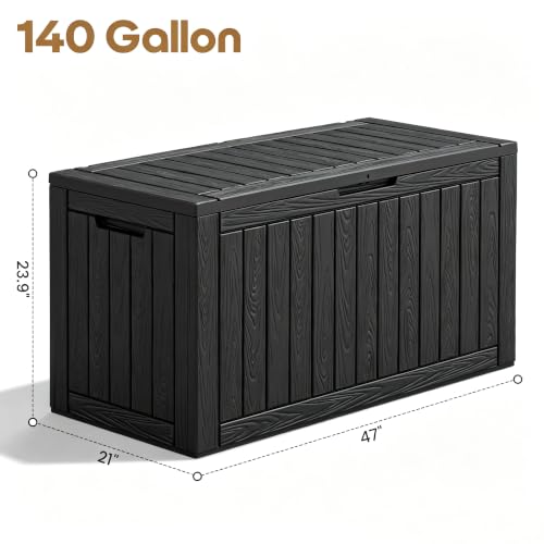 140 Gallon Outdoor Storage Box Waterproof Deck Box for Patio