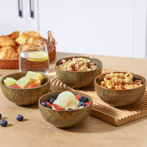 Sureasy 12oz Ceramic Ice Cream Bowls (4 Count)