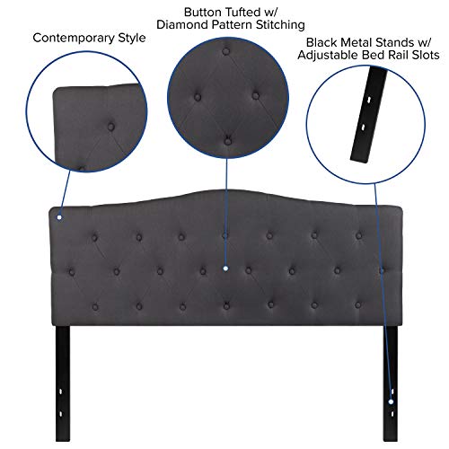 Queen Tufted Fabric Headboard
