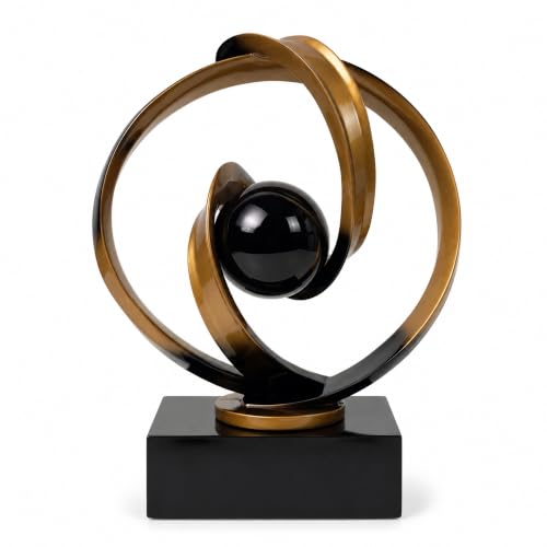 Modern Black Gold Abstract Sculpture for Office Desk Living Room Decor