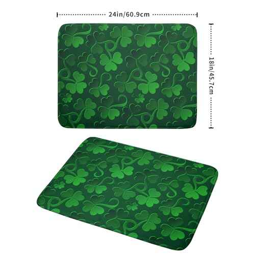 St Patricks Day Dish Drying Mat for Kitchen Shamrocks Absorbent Reversible Microfiber Kitchen Countertop Protector Dishes Pad Large 18x24 inch