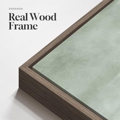 Large Framed Sage Green Abstract Wall Art for Living Room Decor