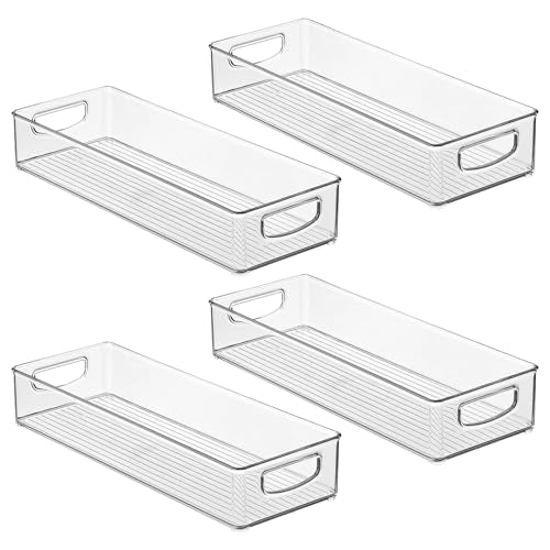 Slim Extra Long Clear Storage Bin (4 Count)