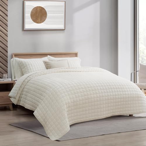 Channel Box Stitch Velvet Quilt Set