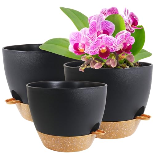 10/9/8 inch Self Watering Pots for Indoor Outdoor Plants, Set of 3 (3 Count)