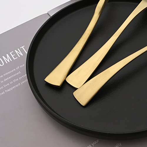 Luxury 18 10 Stainless Steel Matte Champagne gold Cutlery Flatware Set