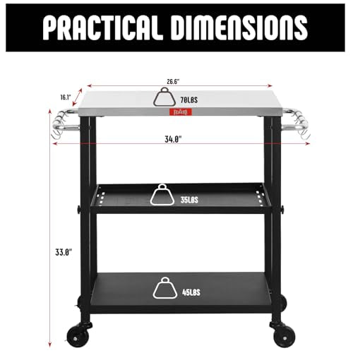 3 Tier Outdoor Grill Cart
