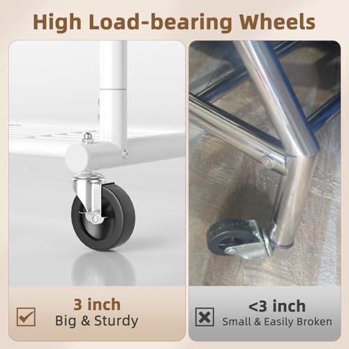 556 LBS Heavy Duty Rolling Clothes Rack