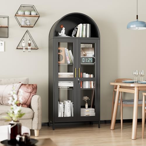 72.8" Glass Display Cabinet with Lock