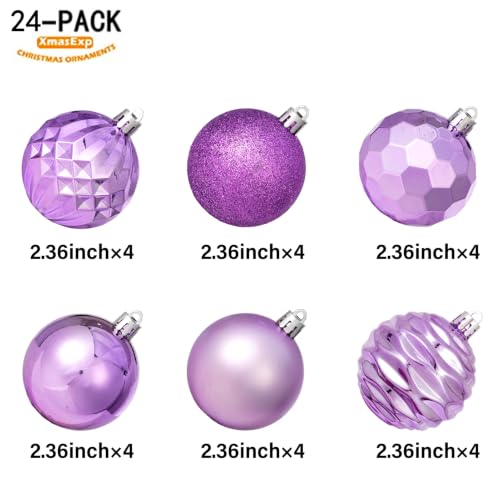24ct Christmas Ball Ornaments Shatterproof Xmas Tree Hanging Balls Decorations Perfect for Halloween Decorations Holiday Wedding Christmas Decor (34 Count)