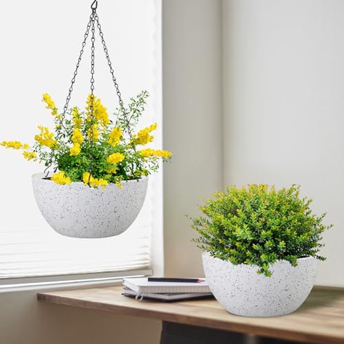 8 inch Hanging Planters for Small Indoor Outdoor Plants (2 Count)
