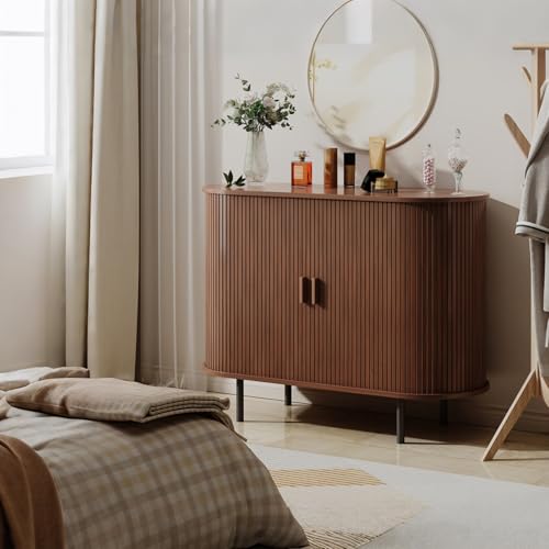 40" Fluted Buffet Sideboard Cabinet with Sliding Door